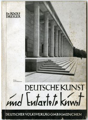אמנות גרמנית ו"אמנות" מנוונת - חוברת תעמולה אנטישמית אשר ליוותה את התערוכה "אמנות מנוונת". 