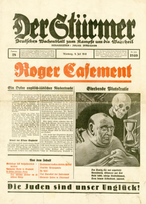 שני גיליונות העיתון האנטישמי 'דה שטירמר'. 2 גיליונות של השבועון האנטישמי 'דה שטירמר' מיסודו של 