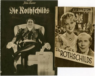 שני פרסומים לסרט האנטישמי "הרוטשילדים" - וינה, וברלין. שני פרסומים לסרט העלילתי האנטישמי Die 