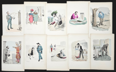 32 קריקטורות הלועגות לאמיל זולא. פריז, 1898. 32 קריקטורות הלועגות לאמיל זולא מאת Lebourgeois - 