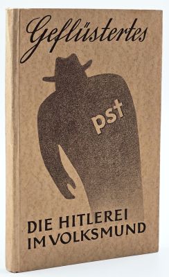 ספר "בדיחות לחש" נגד היטלר וההנהגה הנאצית שנפוצו בקרב הגרמנים - עותק עם חתימת המאייר קרל ברטש. G 