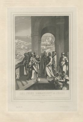 היהודים חוקרים את ישו - תחריט אנטישמי. LES JUIF DEMANDENT A JESUS - היהודים חוקרים את ישו. 