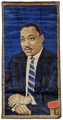 מרטין לוטר קינג - שטיח קיר מרשים. מרטין לותר קינג [1929-1968]. שטיח קיר ארוג. 1974. נדיר. 