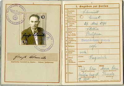 Personal military service booklet of a Nazi soldier in the infantry of the Landwehr forces in 