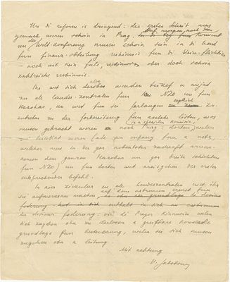 "We are facing success or failure" – An important letter by Ze'ev Jabotinsky. A handwritten 