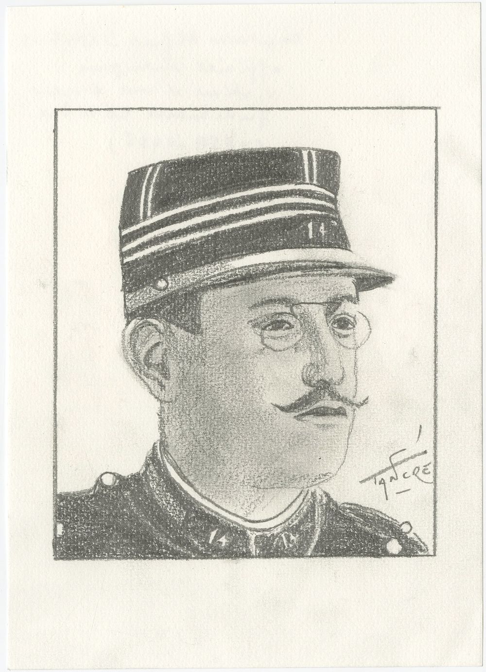 Alfred Dreyfus – pencil on paper. Portrait of Alfred Dreyfus – pencil on paper, signed 