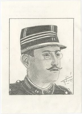 Alfred Dreyfus – pencil on paper. Portrait of Alfred Dreyfus – pencil on paper, signed 