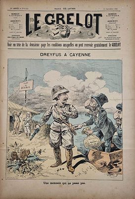 Collection of Le Grelot issues – The Dreyfus Affair. Five issues of the French newspaper Le 