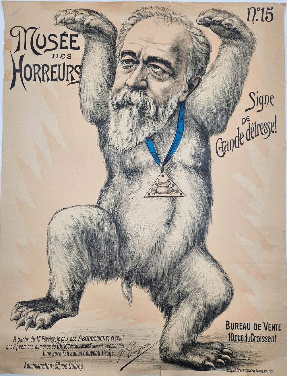 Three antisemitic posters from the “Exhibition of Monsters” – The Dreyfus Affair. France, 1900. 