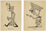 A series of illustrated anti-Nazi caricatures. [Alsace, 1942]. 8 anti-Nazi caricatures in Image - 1