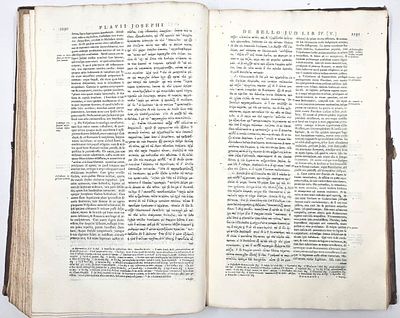 Writings of Josephus Flavius – Latin-Greek edition – Oxford, 1720. Phlabiou Iōsēpou ta 