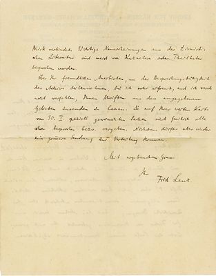 Letter by German racial theorist Prof. Fritz Lenz, concerning the publication of articles 