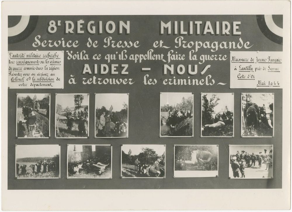 Photographic notice – A call for assistance in locating hiding Nazi war criminals. France, May 1944