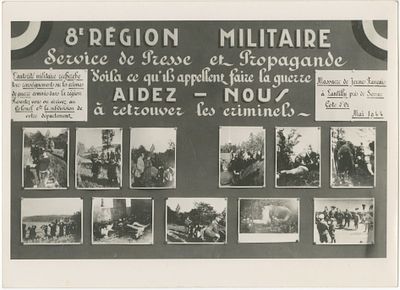 Photographic notice – A call for assistance in locating hiding Nazi war criminals. France, May 1944