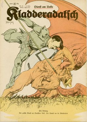 Adolf Hitler, Chancellor of Germany – three issues of the newspaper Kladderadatsch announcing 