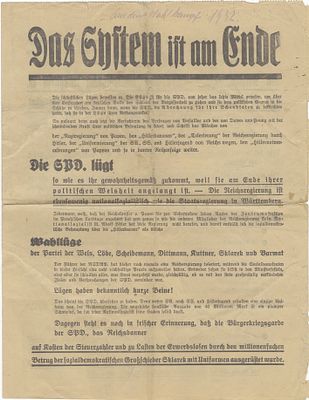 “Freedom and bread will be brought only by Adolf Hitler… only Adolf Hitler can save the Reich…” 