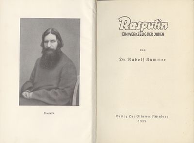 Rasputin – A Tool in the Hands of the Jews - an antisemitic publication presenting a supposed 