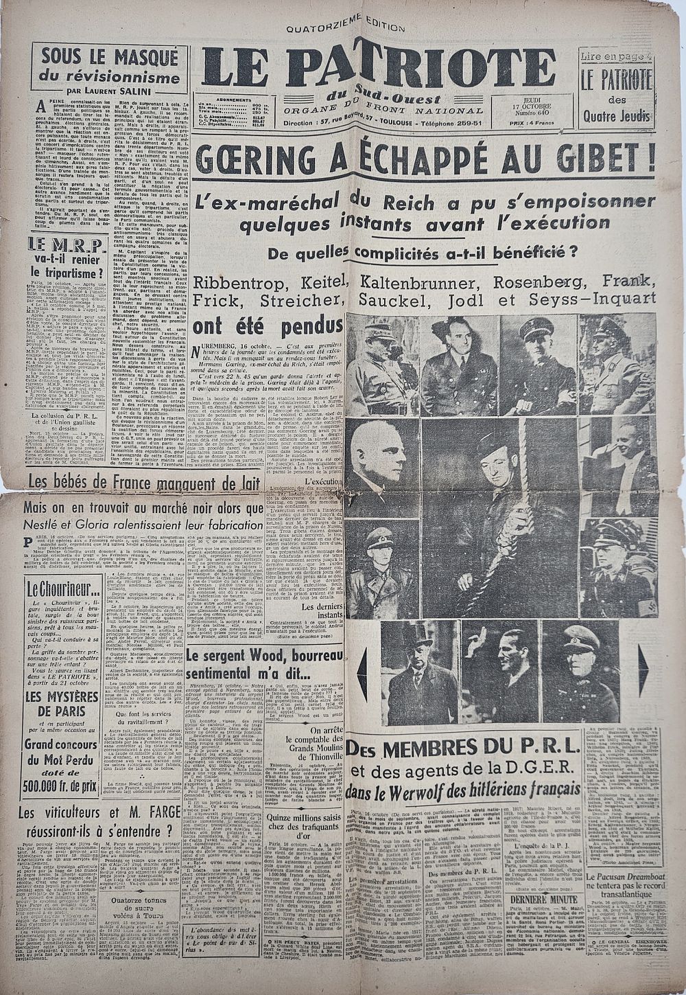 The Execution of the Nuremberg Verdict – the Hangings and Hermann G&ouml;ring’s Suicide – report 