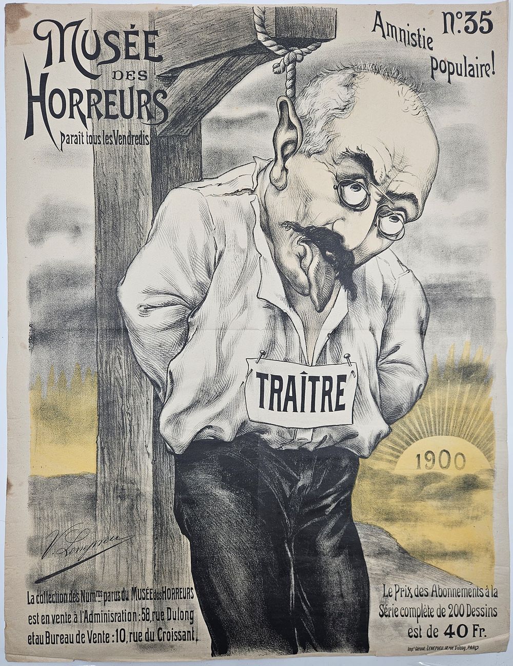 The traitor - Antisemitic Poster - Alfred Dreyfus - "Monsters Exhibition"
. Tra&icirc;tre - the 