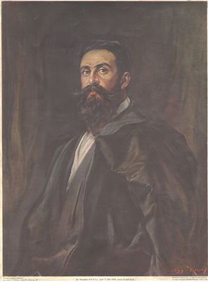 Portrait of Theodor Herzl – early print – Vienna. Theodor Herzl – Early Print Published by J. 