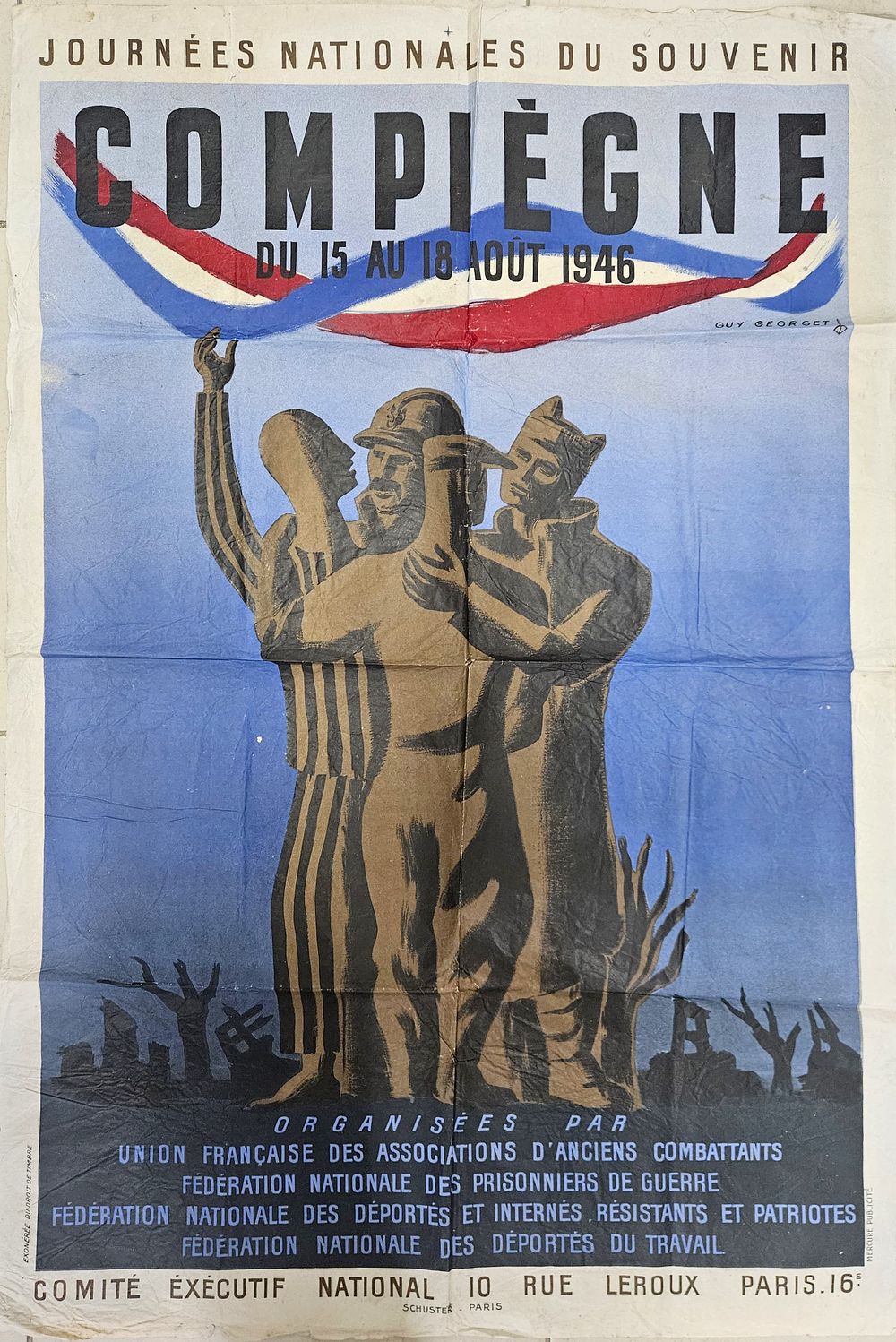 Large poster for the event “National Days of Remembrance”. Compi&egrave;gne (France), August 1946. "Jou 