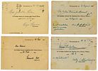 Four package receipt confirmation postcards sent by Jews from the Theresienstadt Ghetto in 1944. Image - 1
