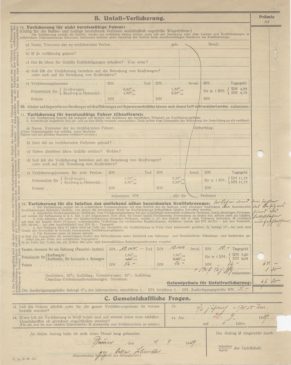 Third-party accident insurance – Oskar Schindler Company – signed by Righteous Among the 