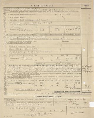 Third-party accident insurance – Oskar Schindler Company – signed by Righteous Among the 