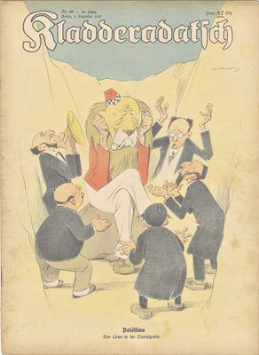 “The Lion in the Jews’ Den” - an antisemitic issue of Kladderadatsch - Berlin, 1937 - color 