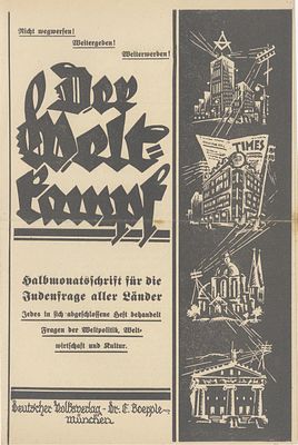 “To fight by all means to achieve the liberation of all peoples from the chains of Jewish money 