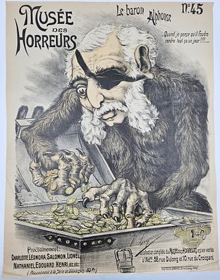 Alphonse de Rothschild as a monstrous ape – poster no. 45 from the series “Exhibition of 