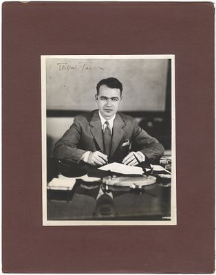 Early photograph of the Chief Prosecutor at the Nuremberg Trials - Telford Taylor - signed. Earl 