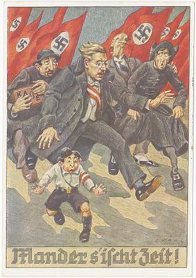 Antisemitic postcards - Nazi Germany. Six antisemitic postcards - Nazi Germany - some from the 