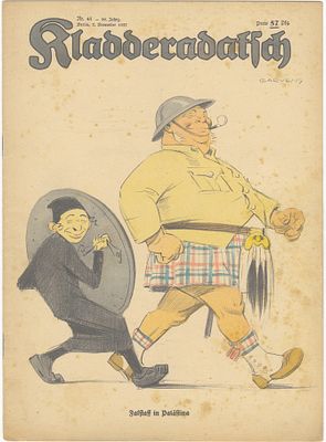 Antisemitic issue of the magazine Kladderadatsch - the Nazi position regarding events in Eretz 