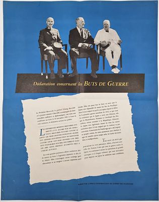 Official Poster Presenting the Cairo Declaration – Churchill, Roosevelt, and Chiang Kai-shek. 