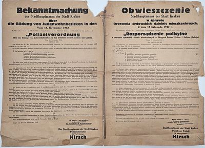 "Notice Issued by the Governor of the City of Krak&oacute;w Concerning the Establishment of 