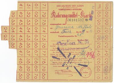 Food Ration Card from the Ł&oacute;dź Ghetto - June 1942. Nahrungsmittel-Karte Nr. 101537 – Der 