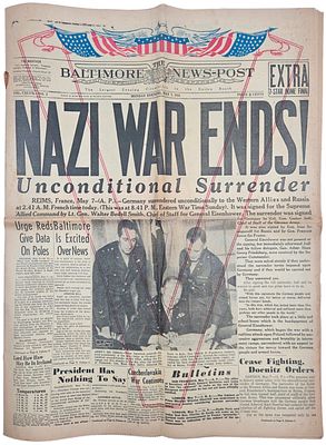 The Victory Issue of The Baltimore News-Post Announcing the Surrender of Nazi Germany – May 7, 1945
