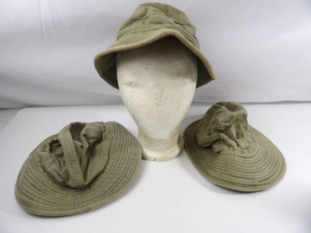 Lot 48: Lot of 3 WW2 WWII HBT Hats.
