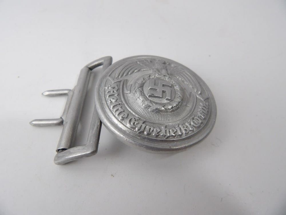 Lot 156: WW2 WWII German SS Officers Aluminum Belt Buckle