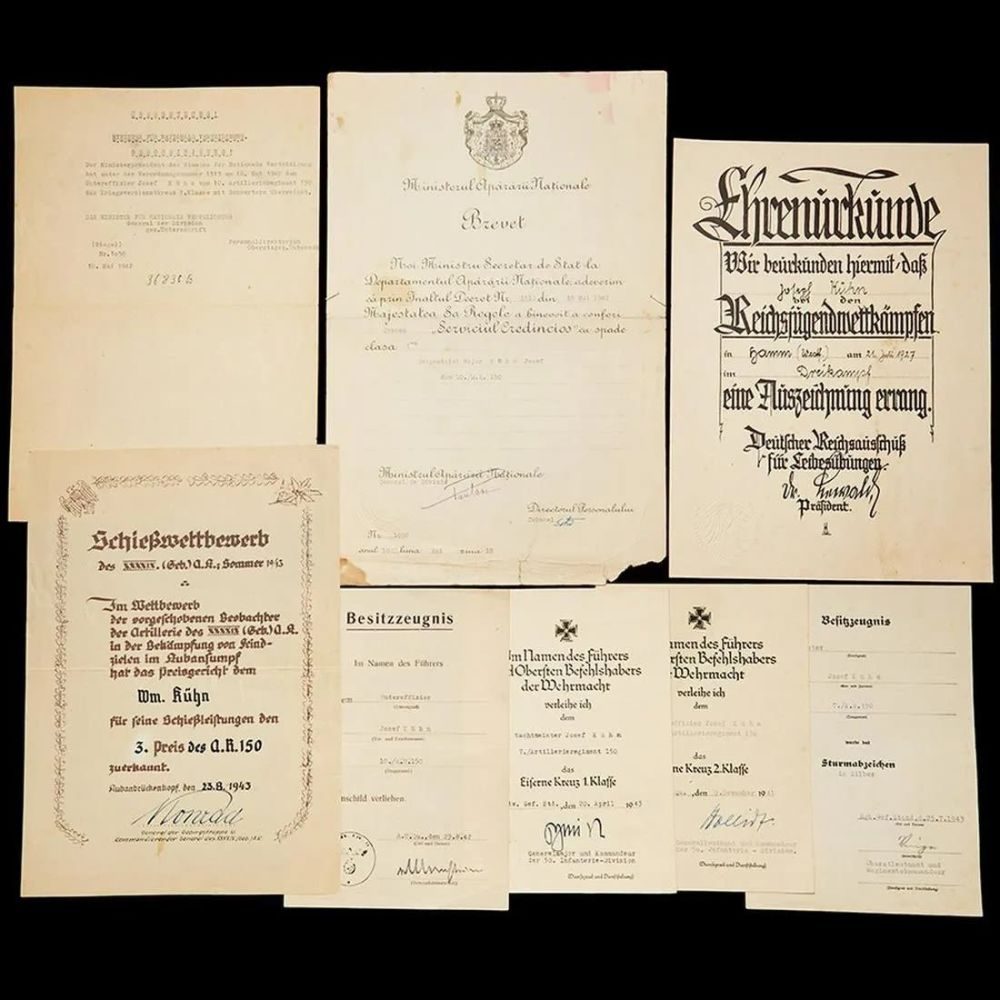 Lot 158B: WWII Iron Cross 1st Class Document Group - Kuban Bridgehead