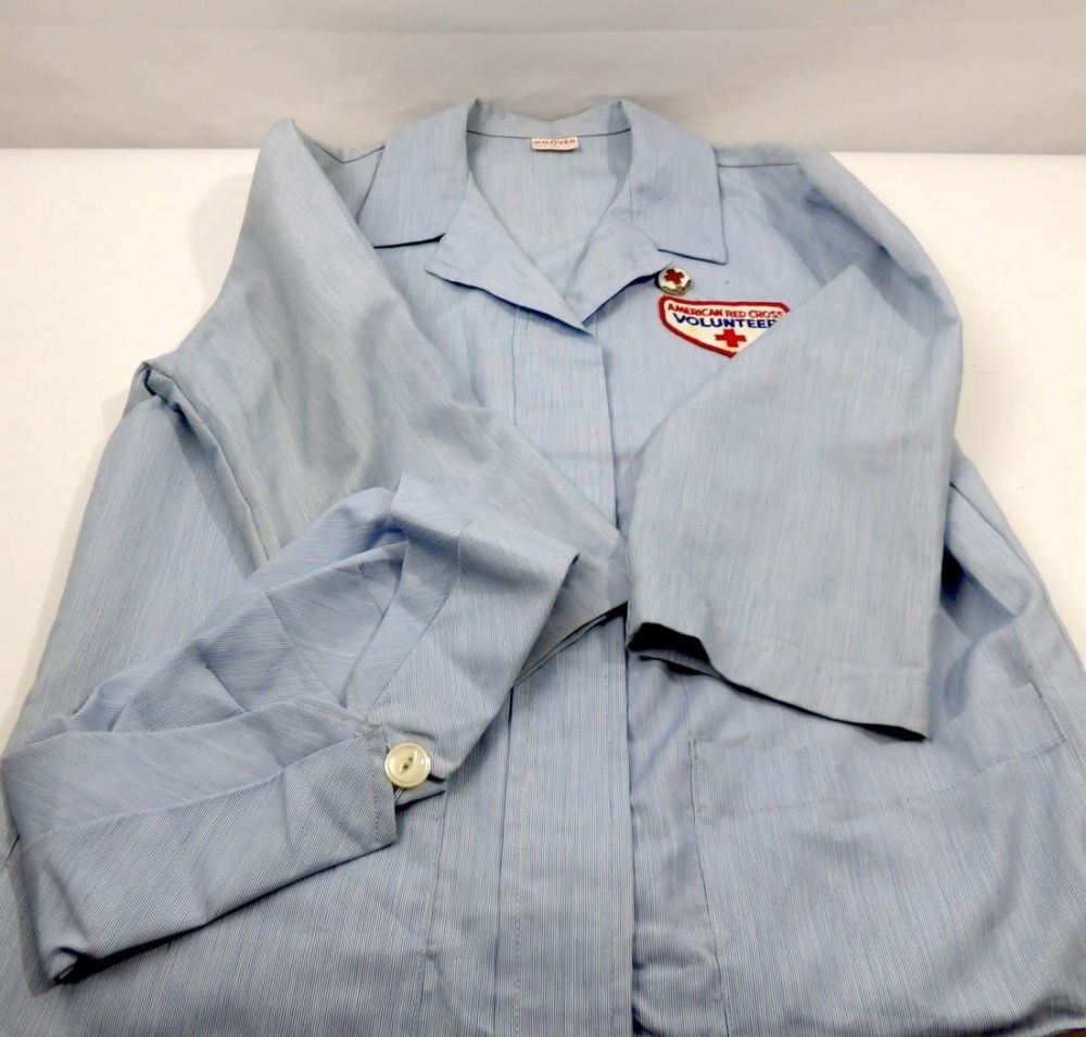 Lot 167: WW2 WWII Red Cross Volunteer Womans Shirt and Hat