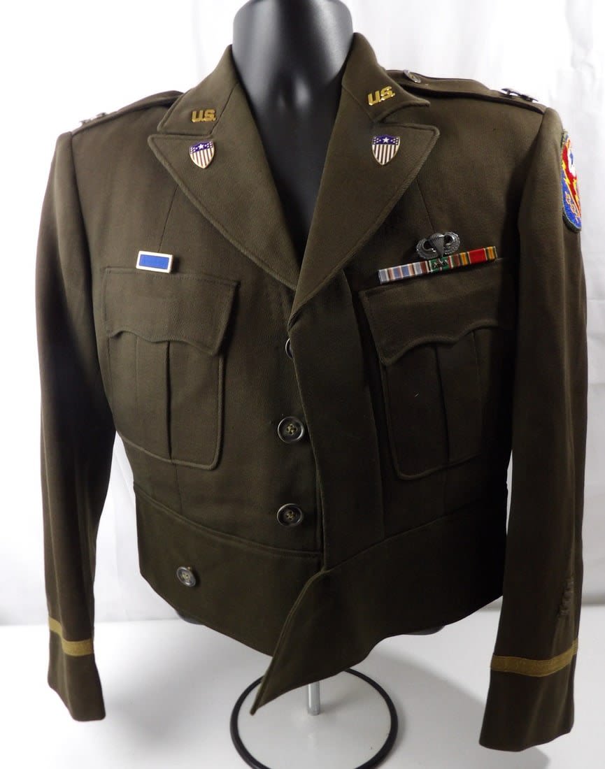 Lot 180: Named 101st Airborne 517th Postal Unit Cut Down Ike Jacket Uniform