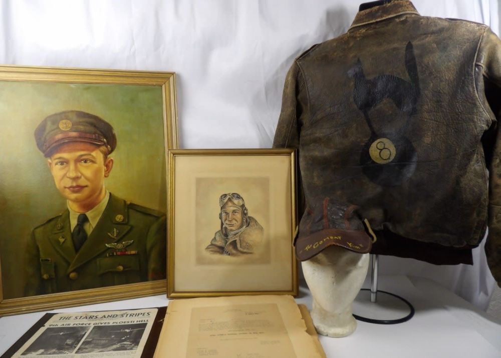 Lot 183: Named Hand Painted A-2 Flight Jacket 9th USAAF 98th Bombardment grouping - Ploesti