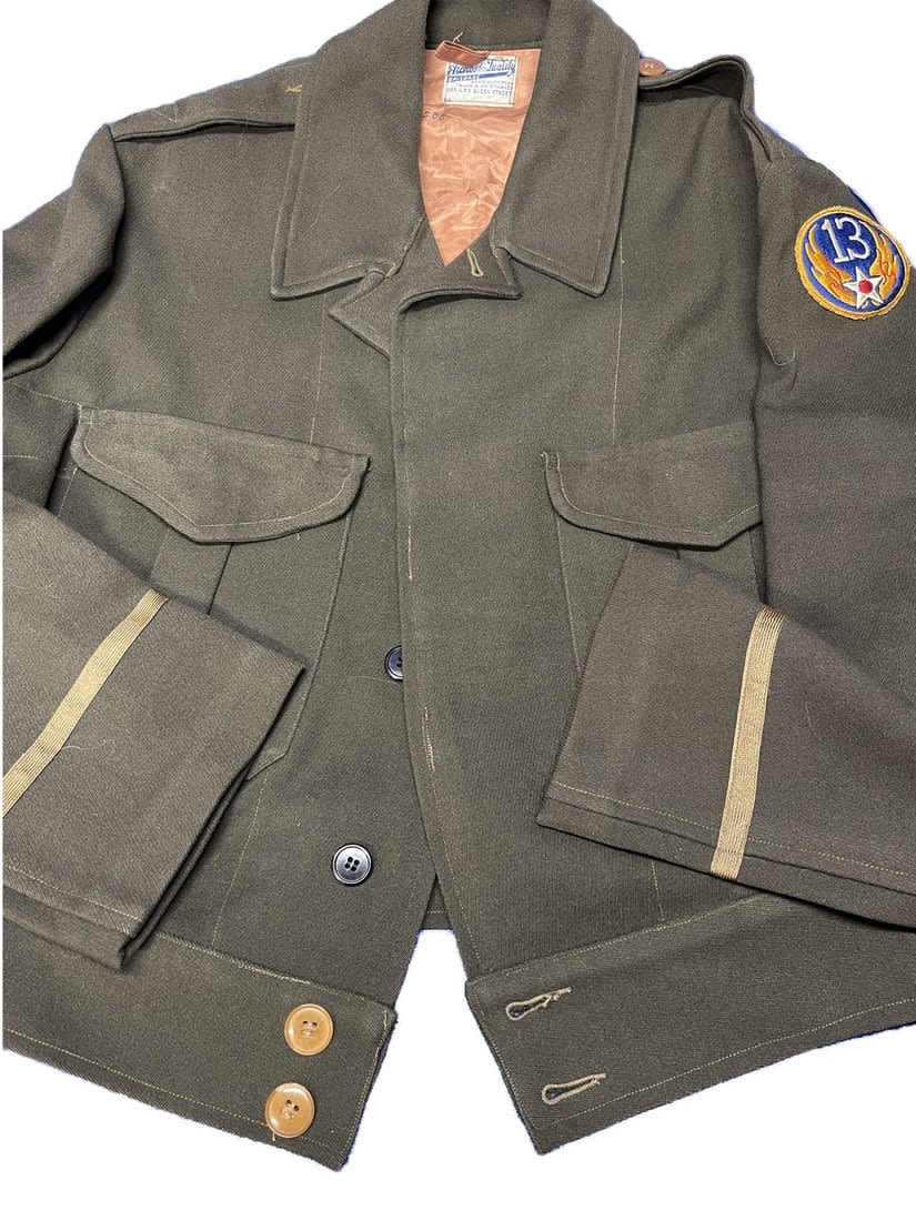 Lot 206: WWII Australian-Made Cut-Down Officer's Ike Jacket 13th AAF