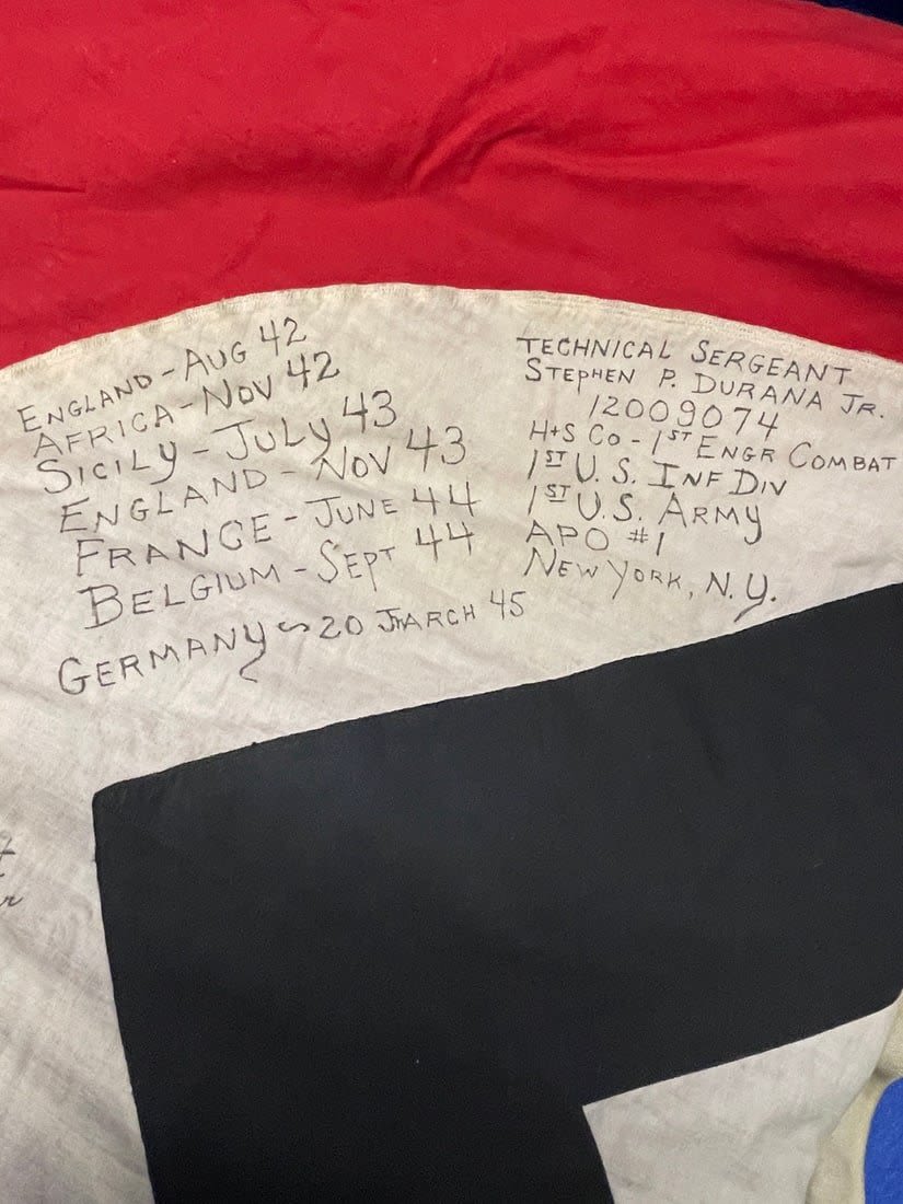 Lot 212: WWI 1st Division Signed Nazy Trophy Banner - 12x5 Flag - Third Reich