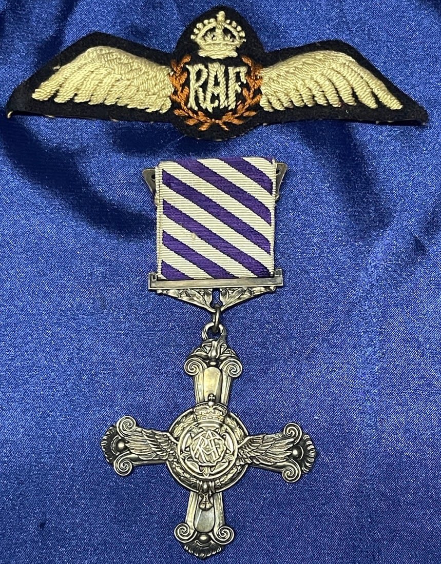 Lot 218: WWII RAF Distinguished Flying Cross 1944 and Pilot's Wings
