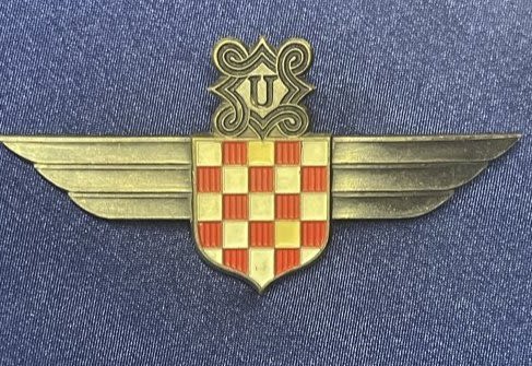 Lot 223: WWII Croatian Ustasa Pilot's Wings - Hallmarked