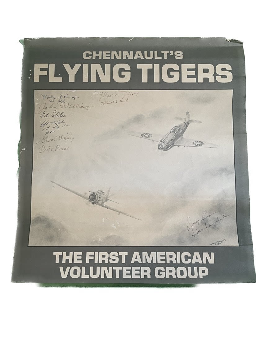Lot 259: Vintage AVG Flying Tiger's Signed Poster