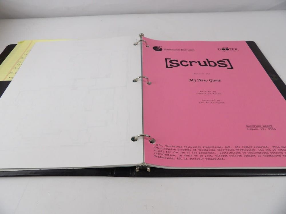 Lot 300: Original Scrubs Tv Series Script with Set Notes